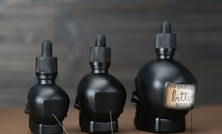 Skull bottle dropper for cocktails. All Glass