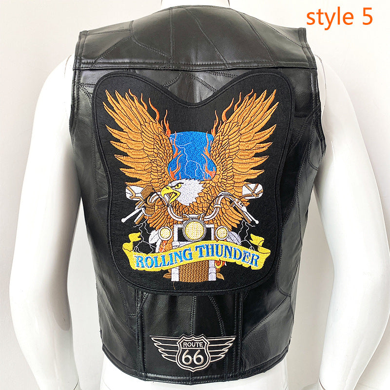 Men's First Layer Cowhide Leather Slim Riding Vest