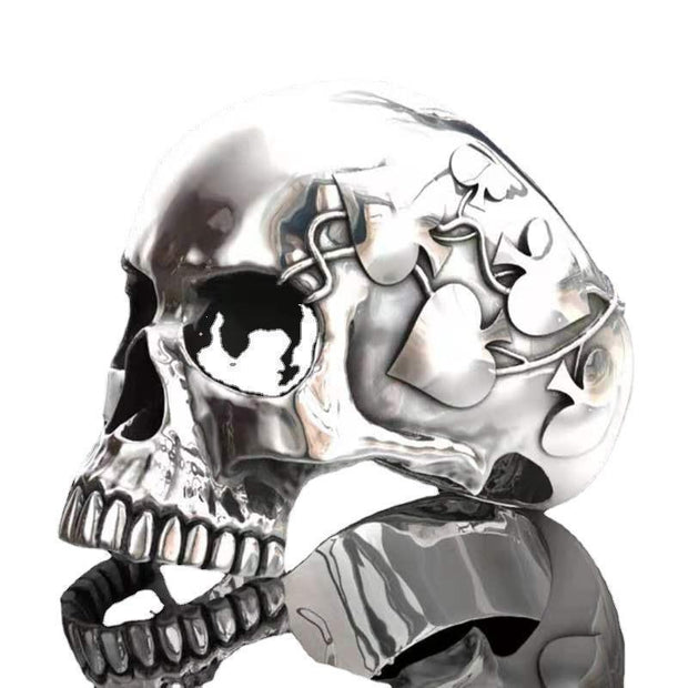 T.S.L Antique Silver Skull Shape Ring