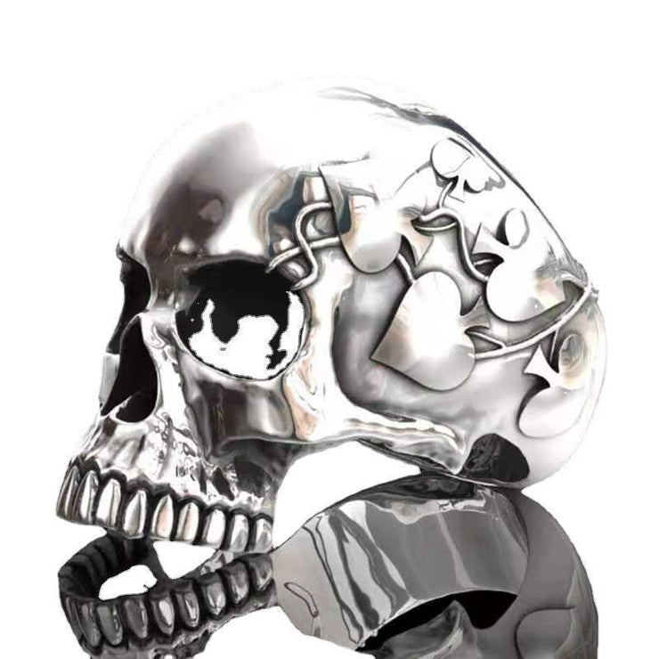 T.S.L Antique Silver Skull Shape Ring