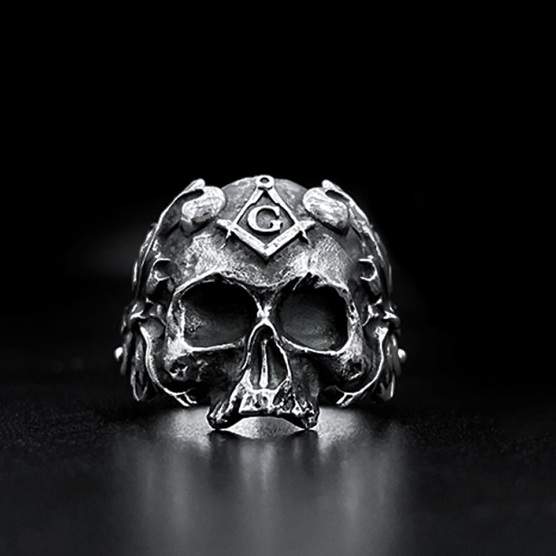 Men's Vintage Sterling Silver Skull Ring
