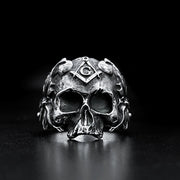 T.S.L. Vintage Sterling Silver Skull Ring