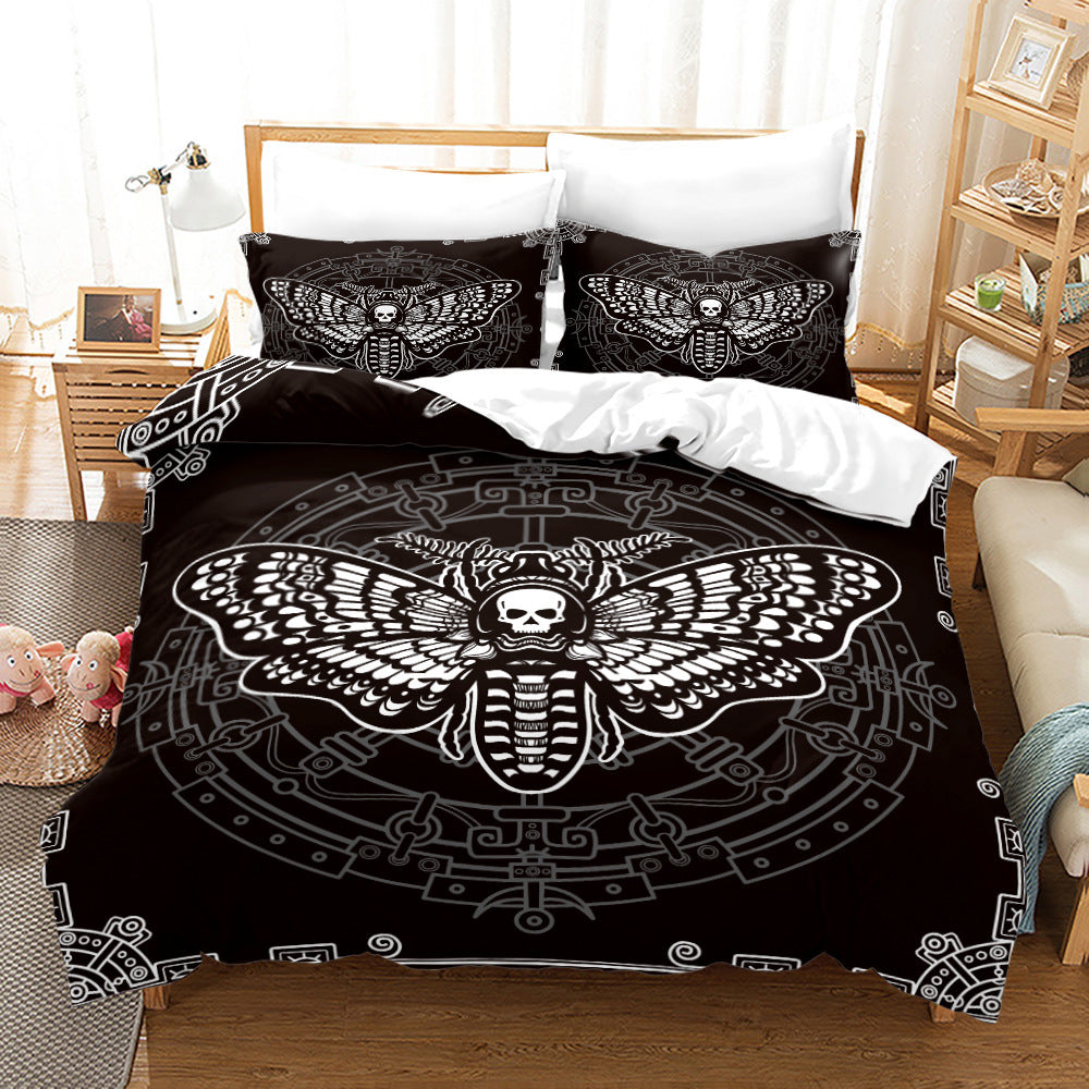 Household Acherontia Lachesis Printed Bed Sheet Bedding Set *9 styles