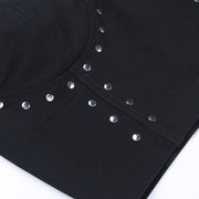 Women's night club Stud Metal Suspender Top