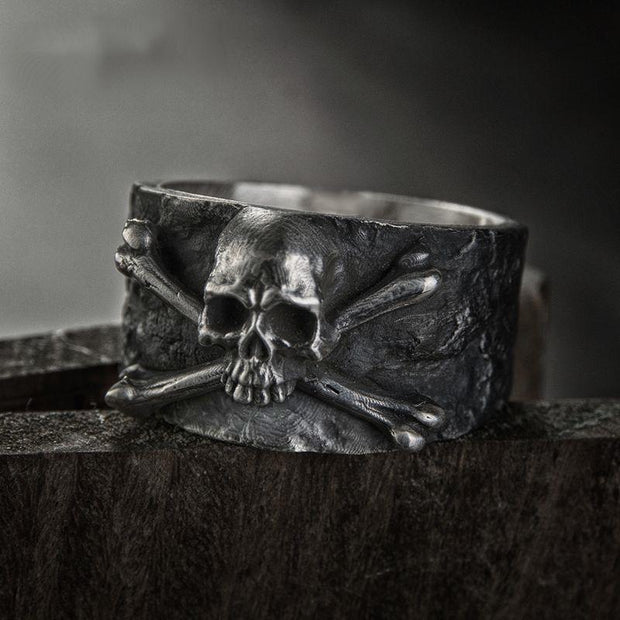 Skull head sterling Black Copper Ring