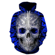 Red & Blue Dragon Skull Hoodie