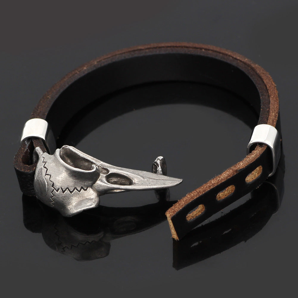 Viking Bracelet Pirate Crow Skull Bracelet
