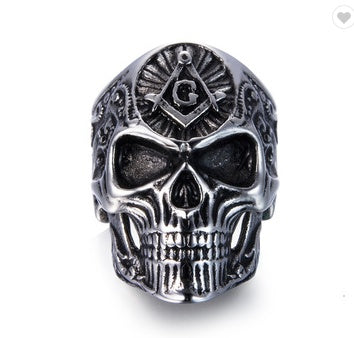 Stainless steel skull ring