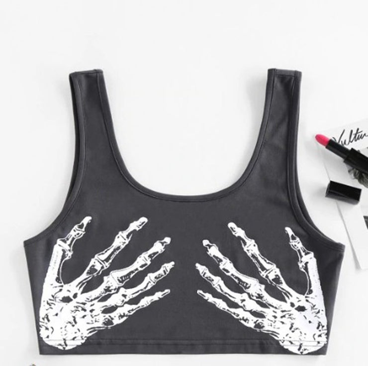 Women's skull print vest