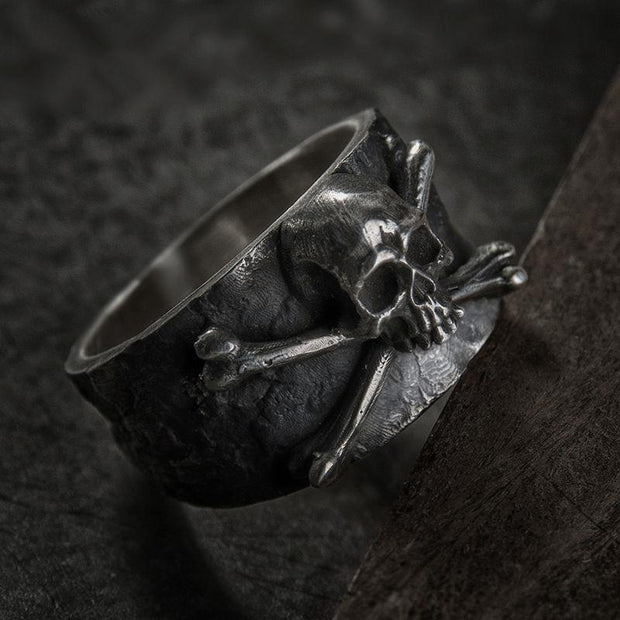 Skull head sterling Black Copper Ring