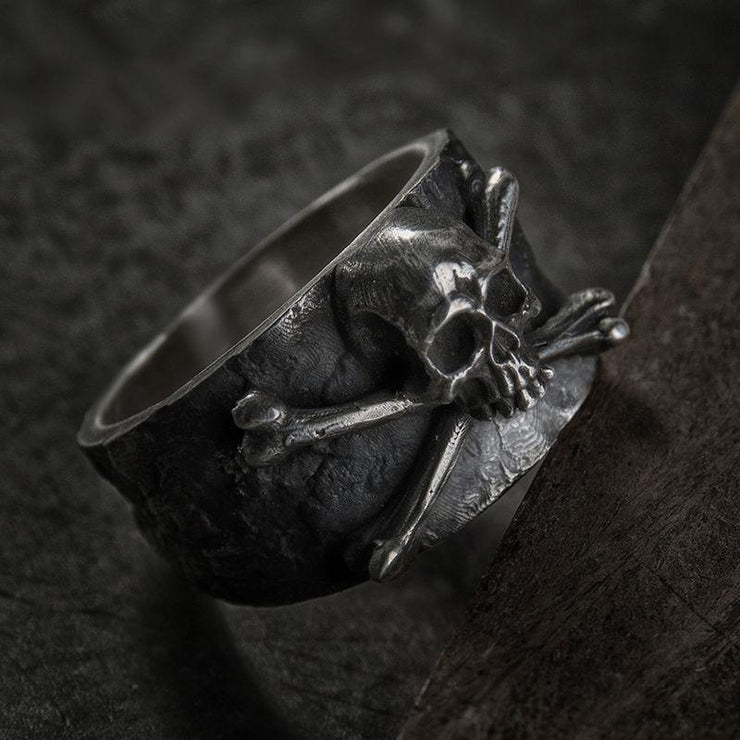 Skull head sterling Black Copper Ring