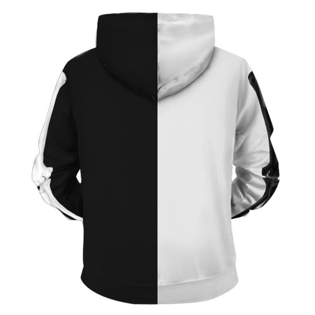 "Skull Hoodie" in Blk & Wht