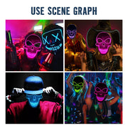 LED skull glowing mask