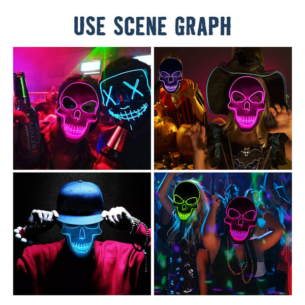 LED skull glowing mask