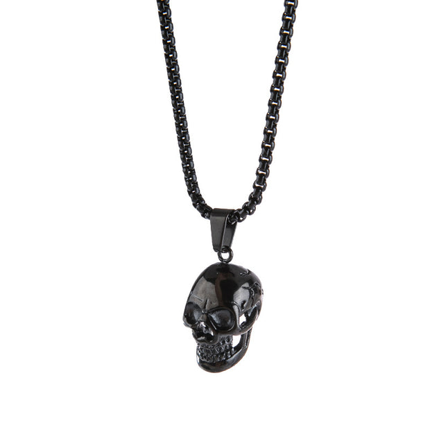 Men's stainless steel skull necklace