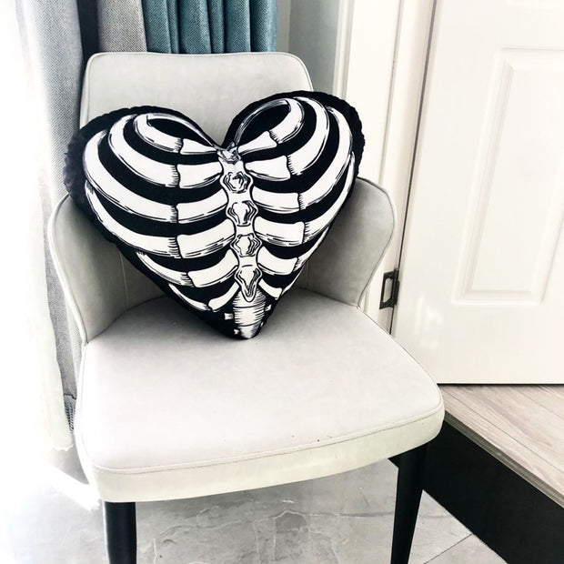 Skeleton Cushion all Rooms Skull Rack Heart