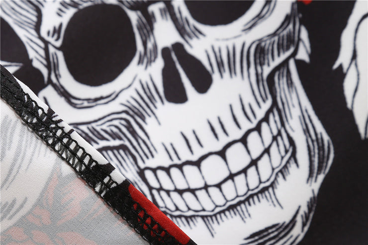 Slim Fit Skull Print Swing Dress