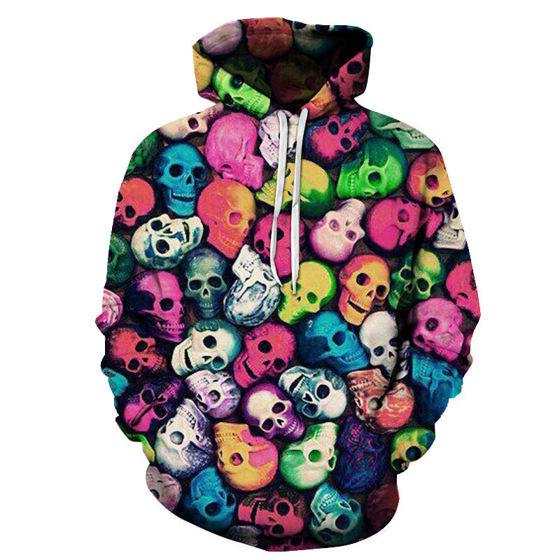 Hooded Colorful Skull sweater