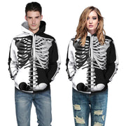 "Skull Hoodie" in Blk & Wht