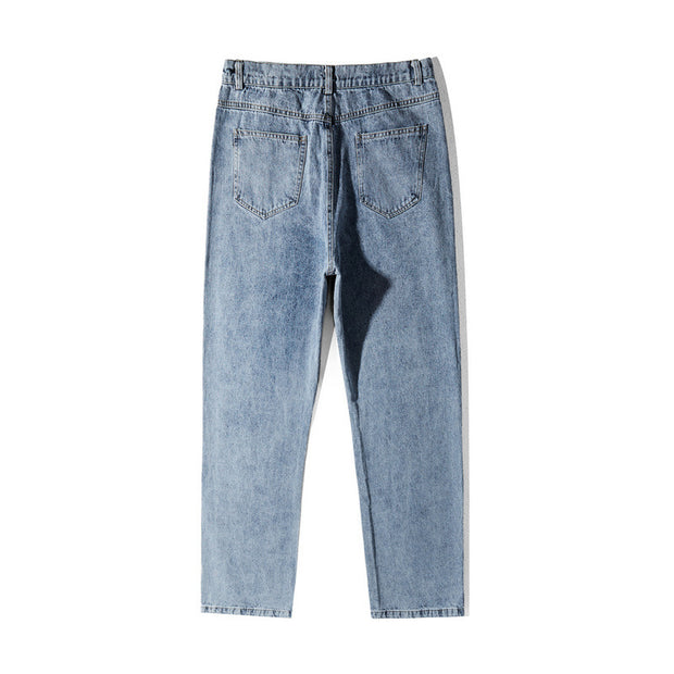 Skull graffiti print jeans