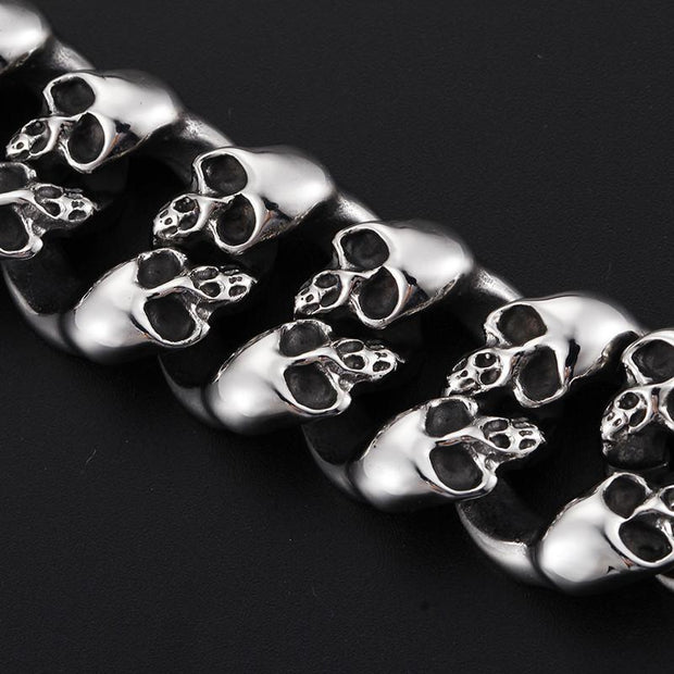 Titanium Punk Rock Men's Skull Bracelet