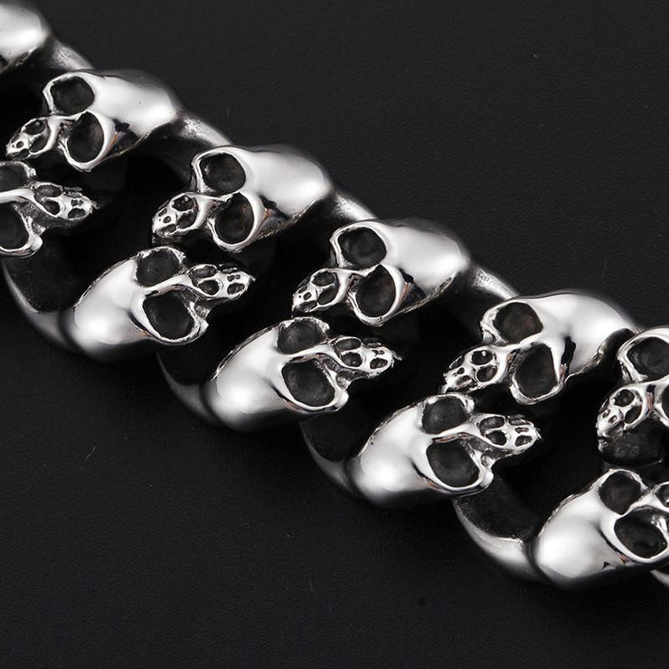 Titanium Punk Rock Men's Skull Bracelet