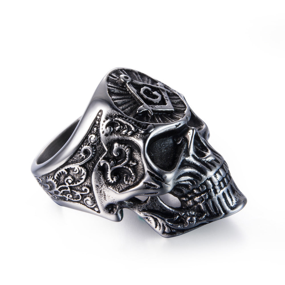 Stainless steel skull ring