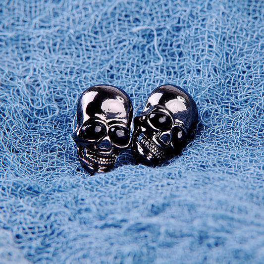 Punk transparent black evil big eyes skull earrings