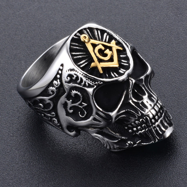 Stainless steel skull ring
