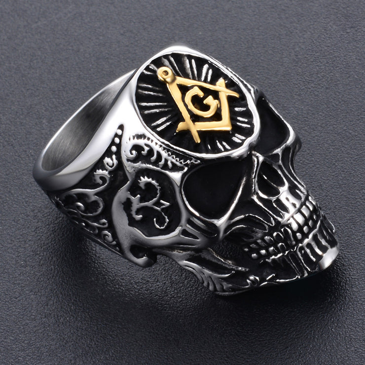 Stainless steel skull ring