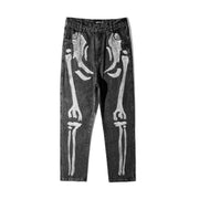 Skull graffiti print jeans