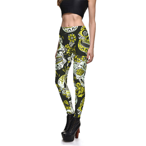 Ladies Skull Digital Print Leggings *7 colors