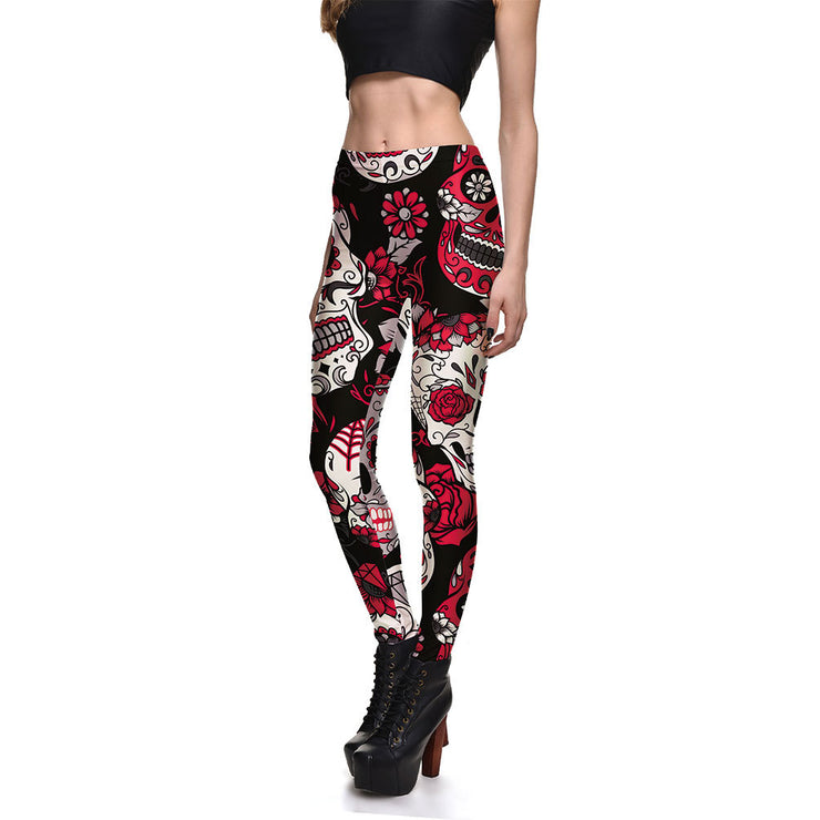 Ladies Skull Digital Print Leggings *7 colors