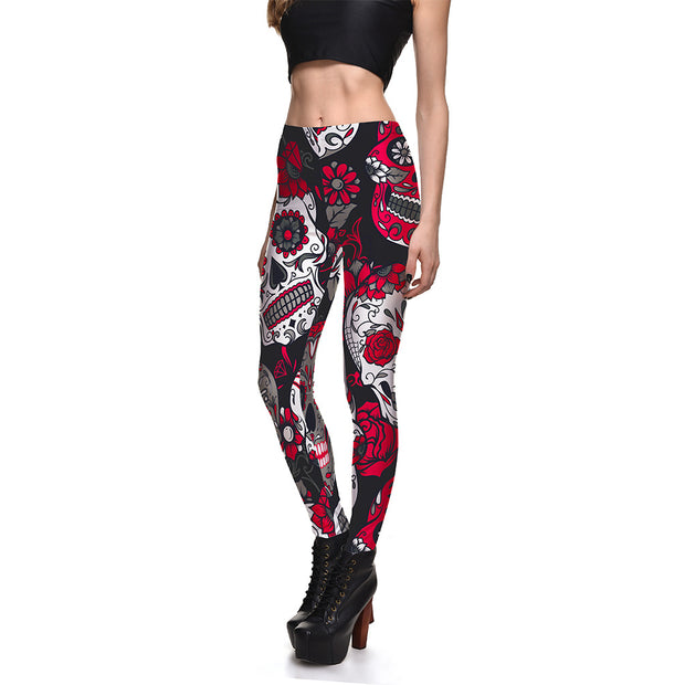 Ladies Skull Digital Print Leggings *7 colors