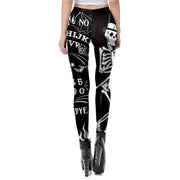 Personalized Retro Skull Simple Print Casual Ouiji Leggings