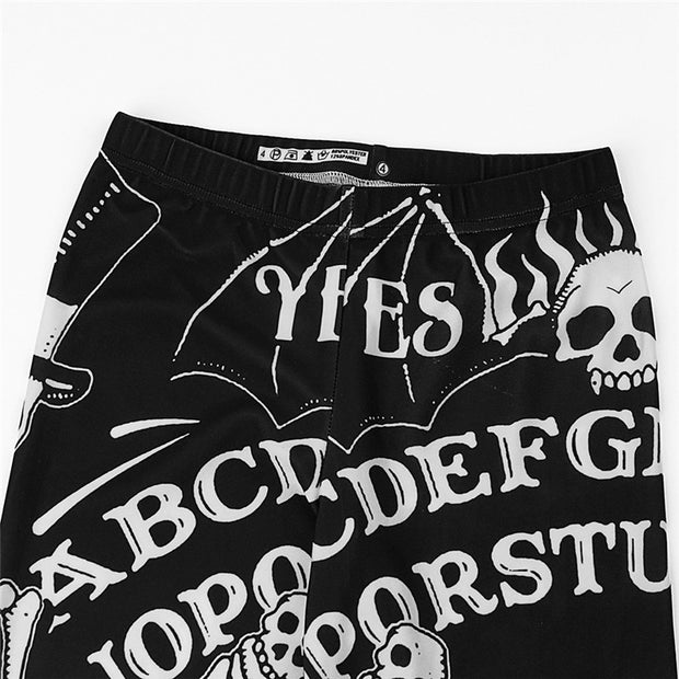 Personalized Retro Skull Simple Print Casual Ouiji Leggings