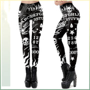 Personalized Retro Skull Simple Print Casual Ouiji Leggings