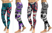 Printed Skull Skinny Yoga Pants, Slim Hip Lift, *4 Colors