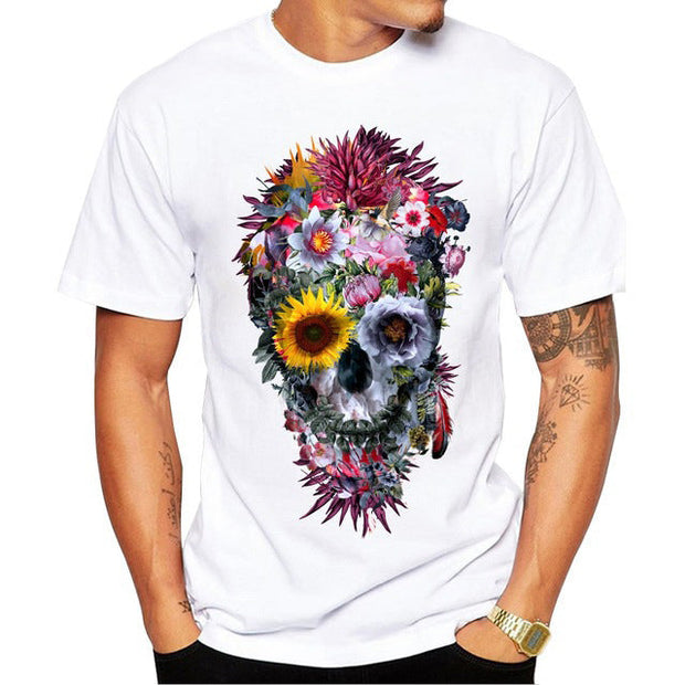 Fashionable Skull Design Short Sleeve Casual T-shirt