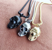 Men's stainless steel skull necklace