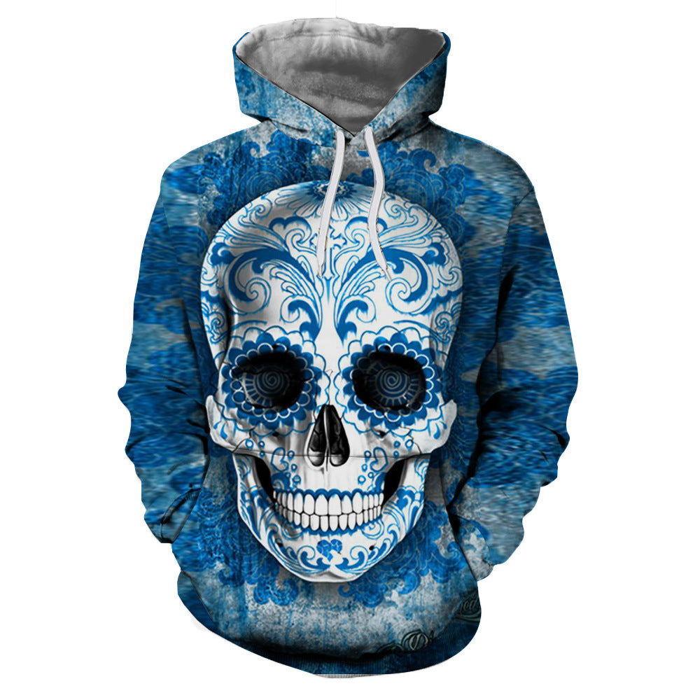 Men & Women 3D Skull Print Hoodie with an Image on both front and back. *5 Colors