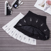 Pleated embroidered skirt