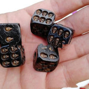 Black Skull Game Dice Sets of 1pc, 2pc, 4pc & 8pc