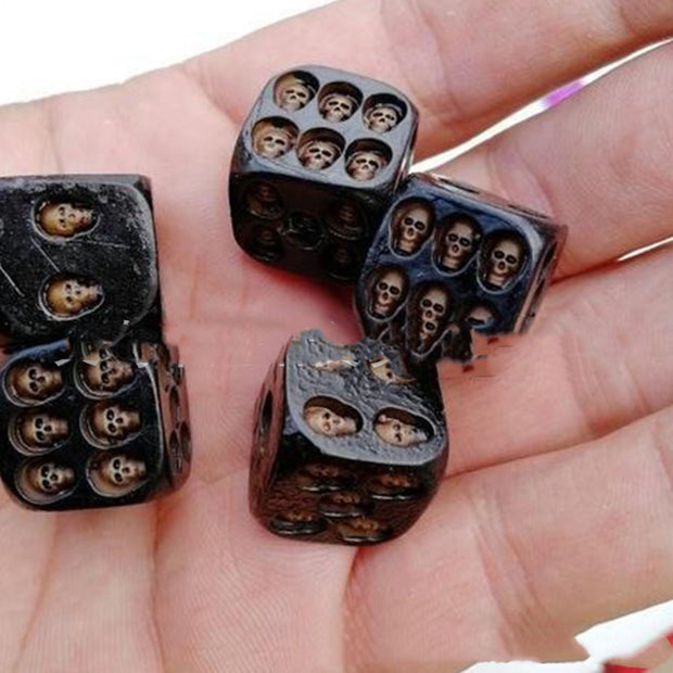 Black Skull Game Dice Sets of 1pc, 2pc, 4pc & 8pc