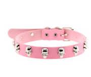 Skull Riveted Leather Choker *16 colors