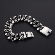 Titanium Punk Rock Men's Skull Bracelet