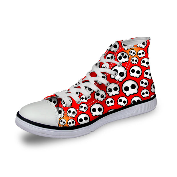 Skull Pattern Custom All Size Canvas Shoes
