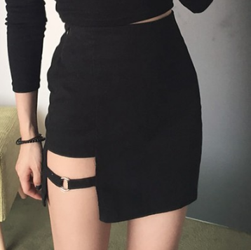 Black Hip Skirt Irregular Hem Pencil Micro Mini Skirt Slim Women Party Skirts Black Bodycon Short Skirt