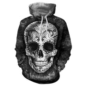 Men & Women 3D Skull Print Hoodie with an Image on both front and back. *5 Colors