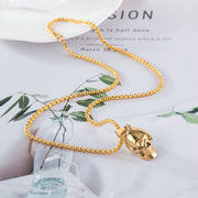 Men's stainless steel skull necklace